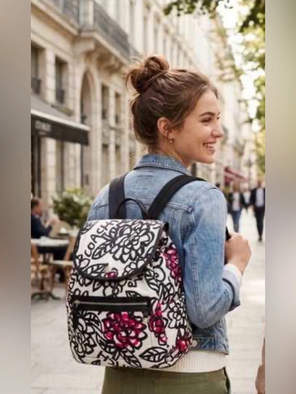 Coach Poppy Daisy Floral Graffiti Canvas Wallet & Backpack Combo (Style F16582)